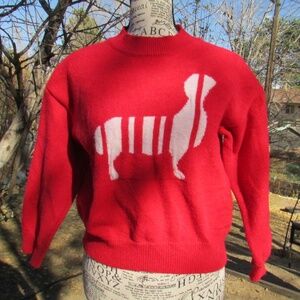 Red Dachshund Dog Pattern Sweater